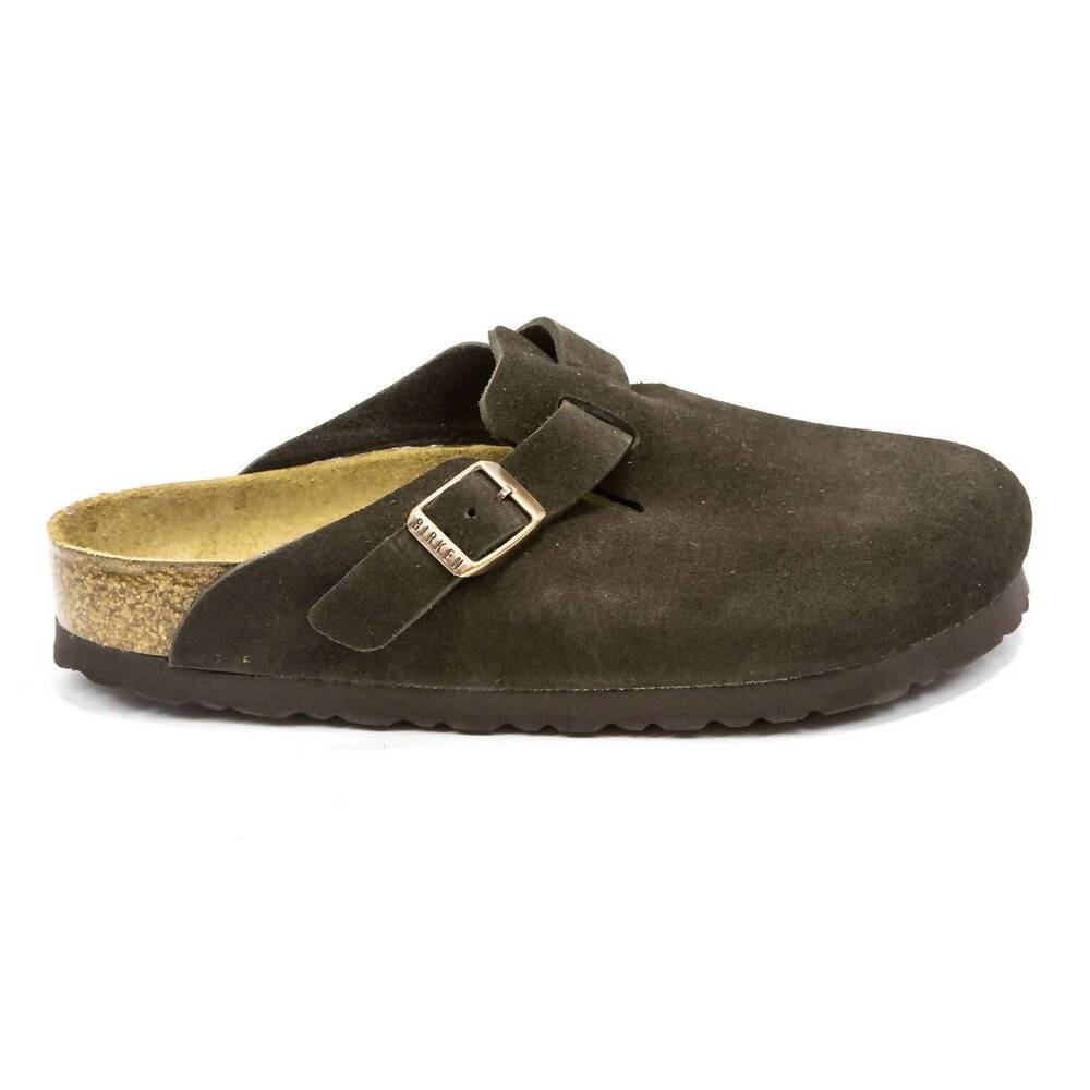 NEW BIRKENSTOCK women's boston soft footbed clogs in mocha